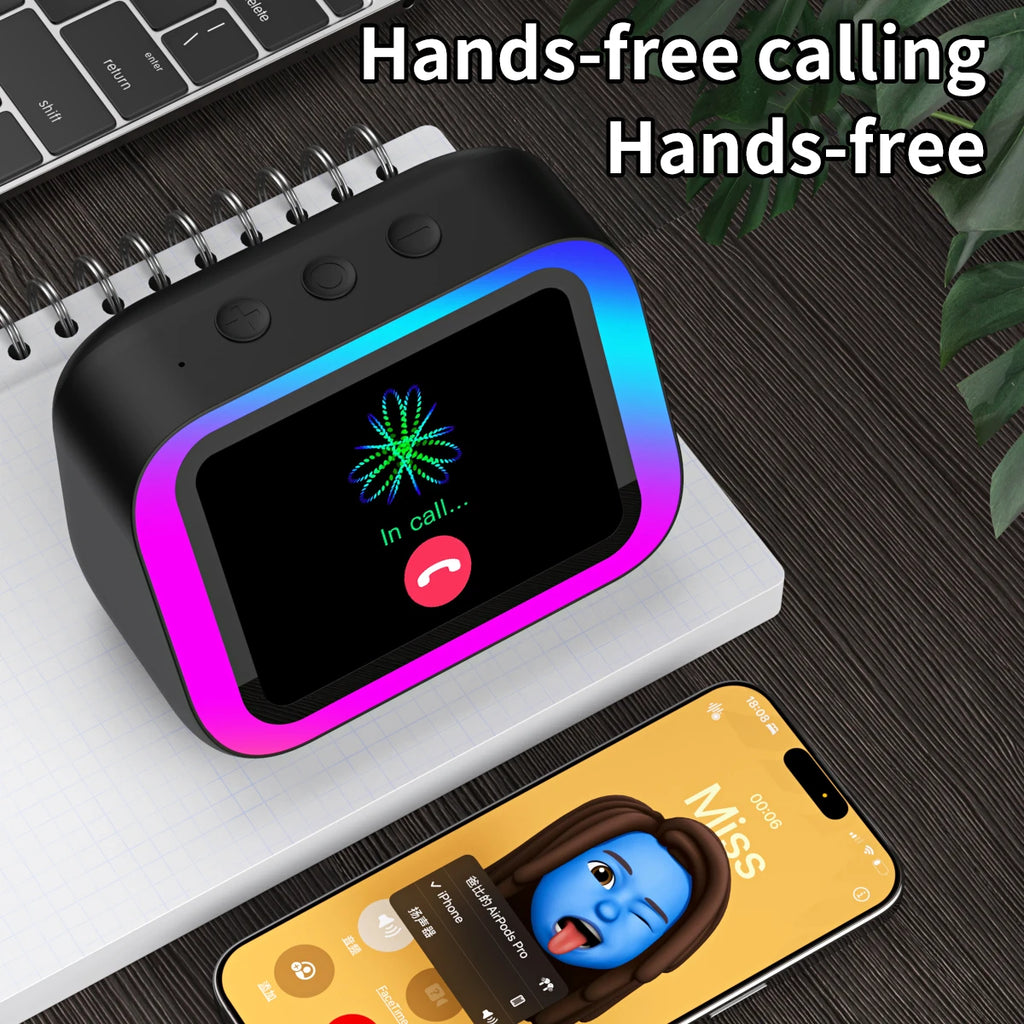 AI Smart Bluetooth 5.4 Speaker Voice assistant HDTouch Screen Display Electronic Album Alarm Clock Hi-fi Stereo Sound